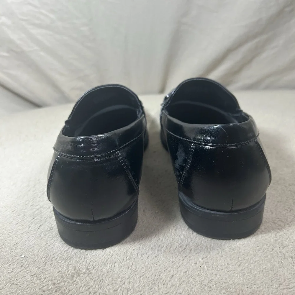 Stacy Adams Boys' Black Derby Dress Loafers Size 7M Bit Slip-On Shoes 43384-001